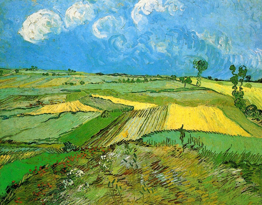 Wheat Fields at Auvers Under Clouded Sky Painting by 