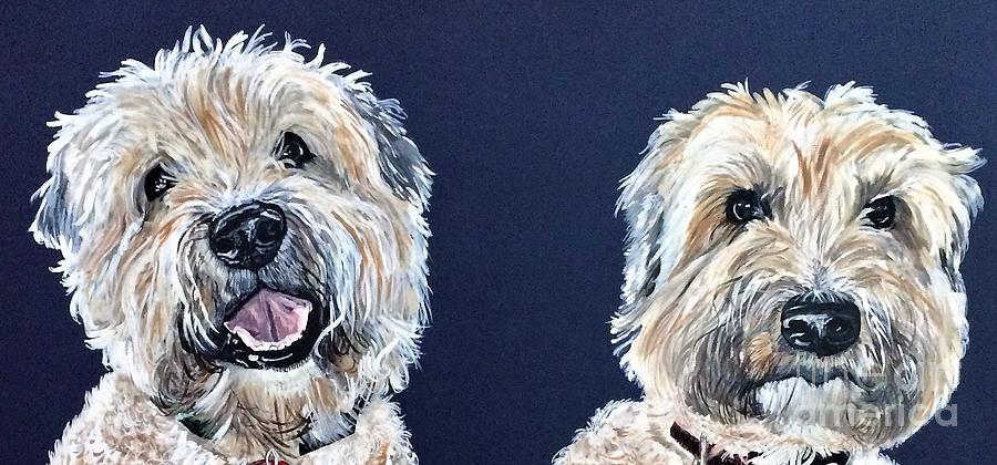 Wheaten Terriers Painting by Barbara Donovan