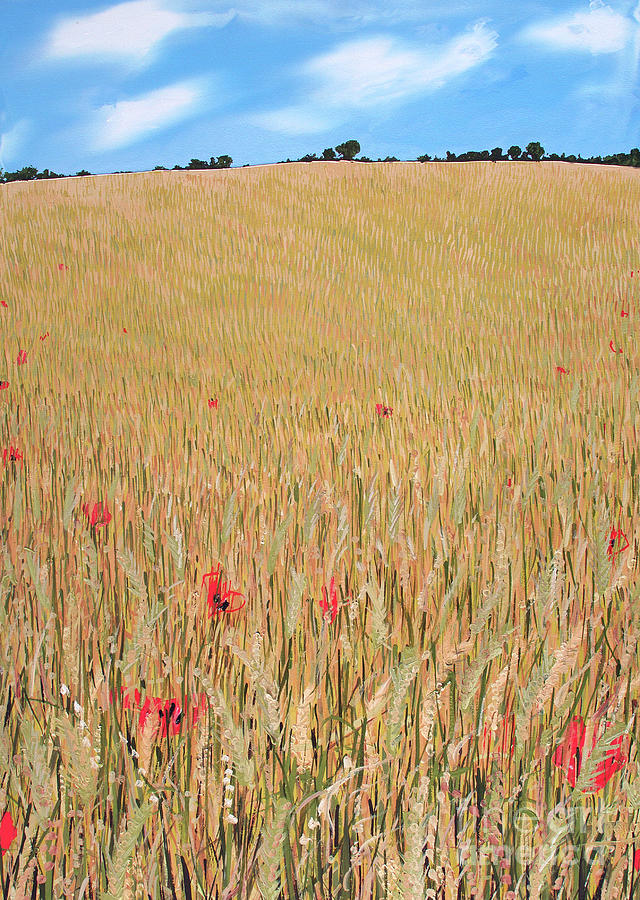 Wheatfield, 2015, Oil On Plywood Painting by Faisal Khouja