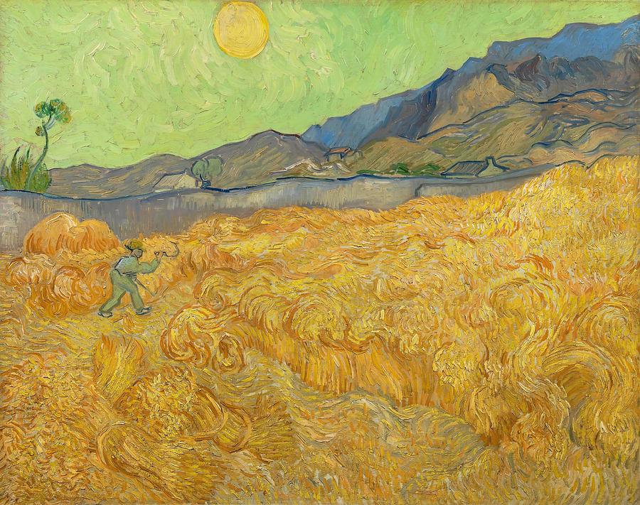 Vincent Van Gogh Painting - Wheatfield with a Reaper. by Vincent van Gogh -1853-1890-