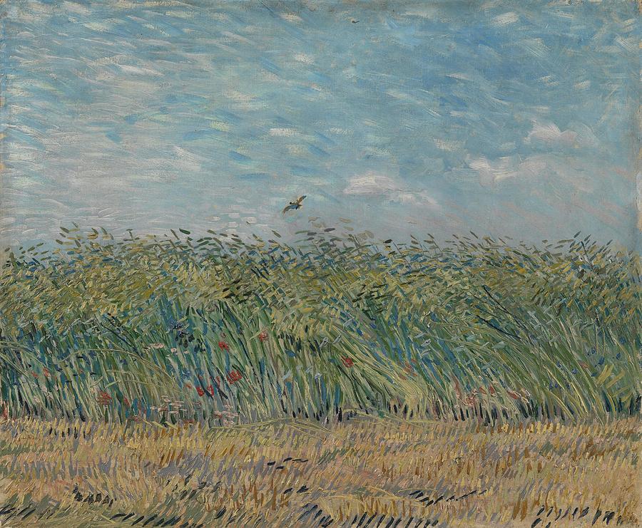 Wheatfield with Partridge. Painting by Vincent van Gogh -1853-1890-