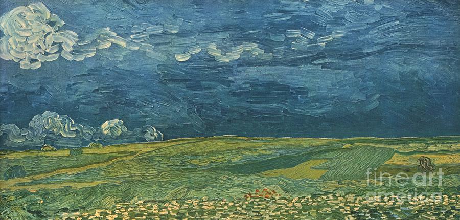Wheatfields Under Thunderclouds Drawing by Print Collector