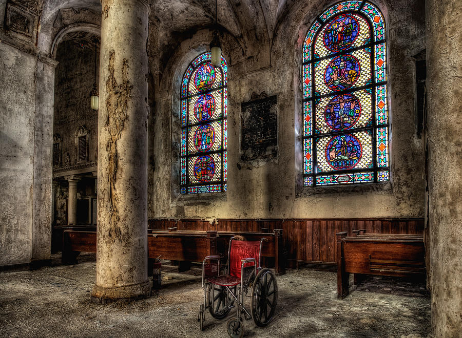 Wheelchair Seating Section (abandoned Monastery) Photograph by John Hoey
