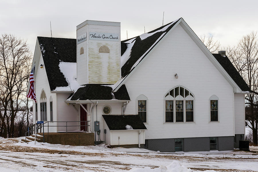 Wheeler Grove Church In Winter Photograph by Ed Peterson