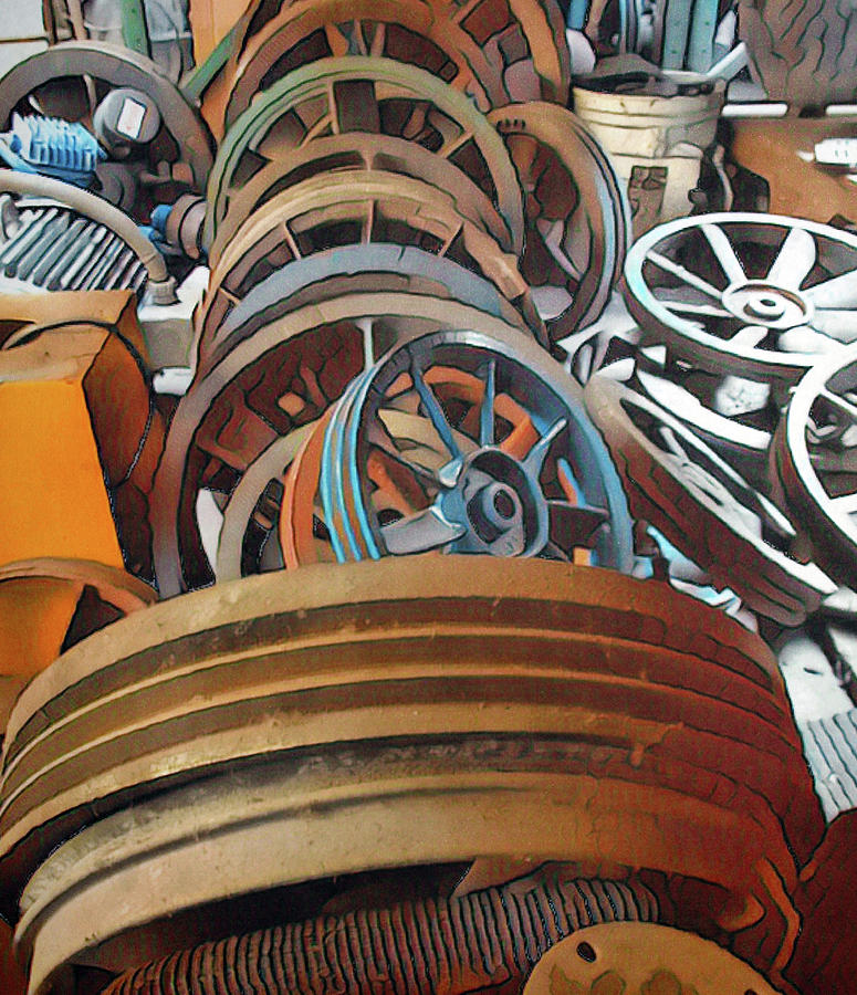 Wheels Mixed Media by Robert Margetts