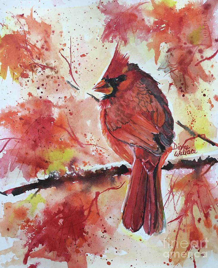 When Cardinals Appear, Angels are Near Painting by Diane Wallace