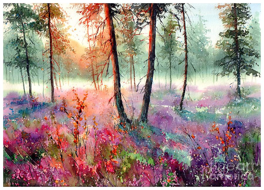 Wild Painting - When Heathers Bloom by Suzann Sines Wild Painting - When Heathers Bloom by Suzann Sines