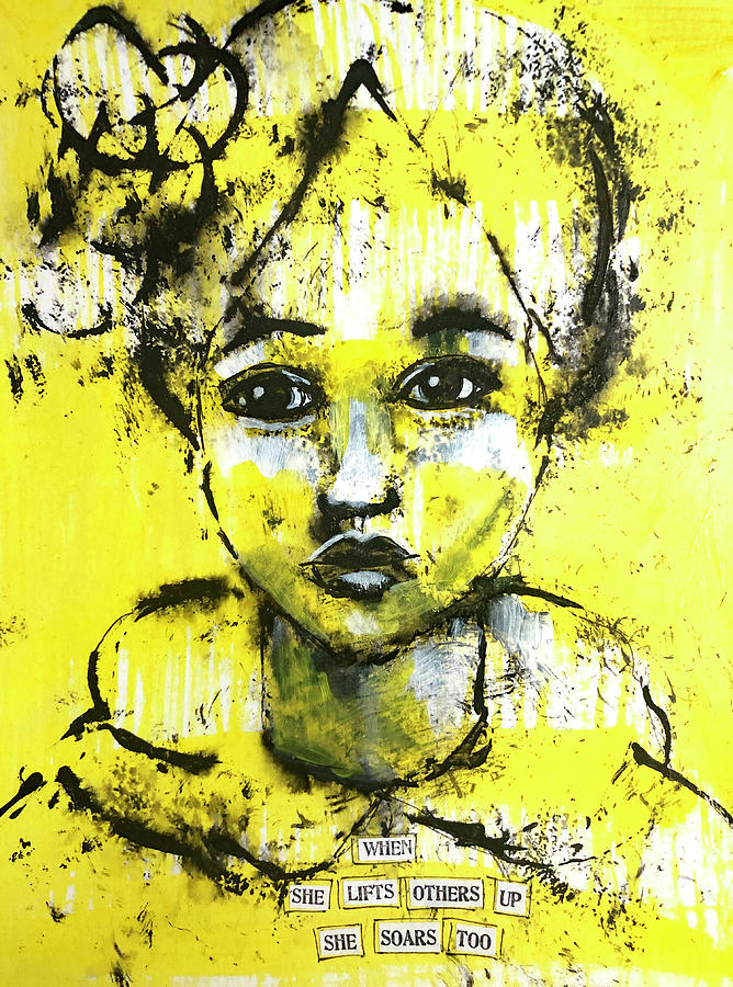 When she lifts others Mixed Media by Lynn Colwell