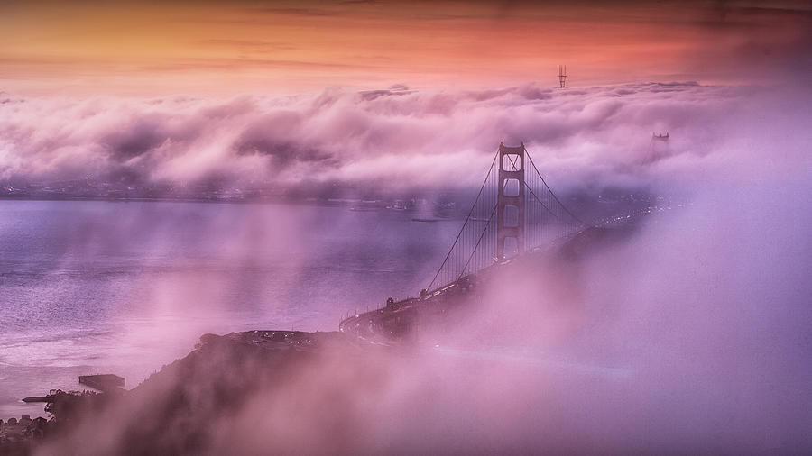 When The Heavy Fog Meets Sunrise Photograph by Jinghua Li