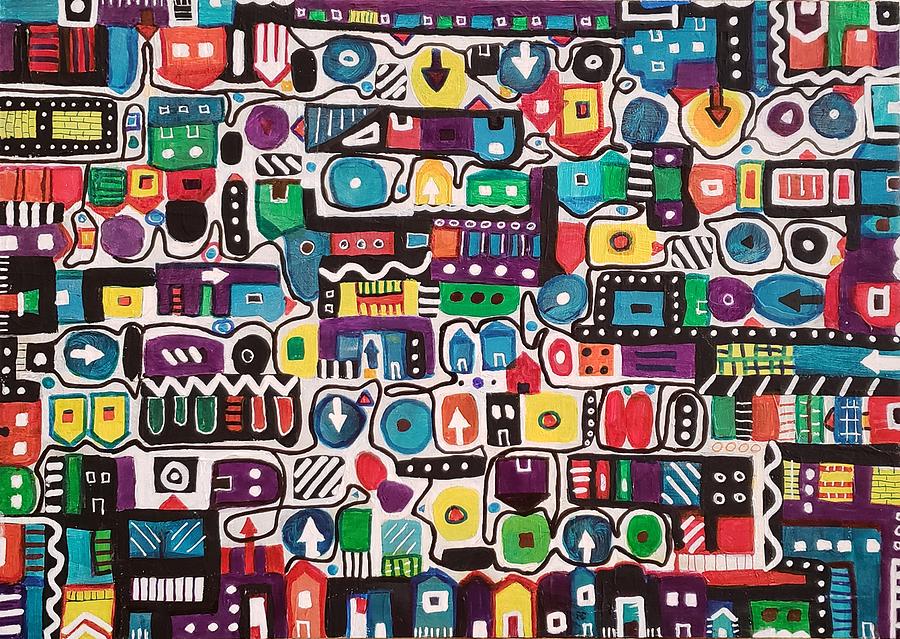Abstract Mixed Media - Where Are We Going by Ellen Kirwan Abstract Mixed Media - Where Are We Going by Ellen Kirwan