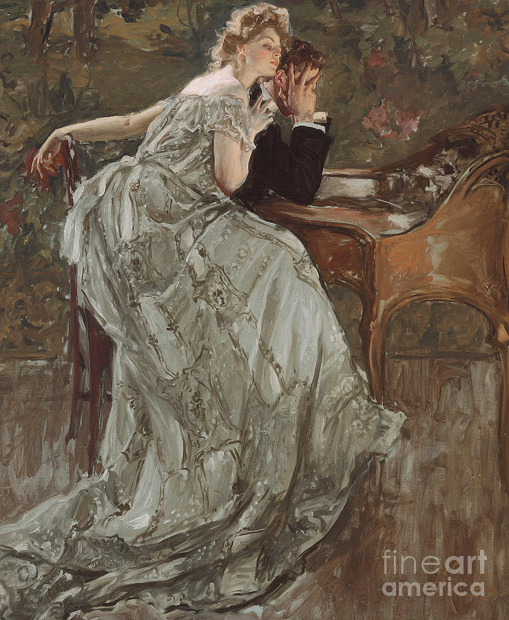 Furniture Painting - Where Did I Put the Tickets, 1906 by Albert Beck Wenzell