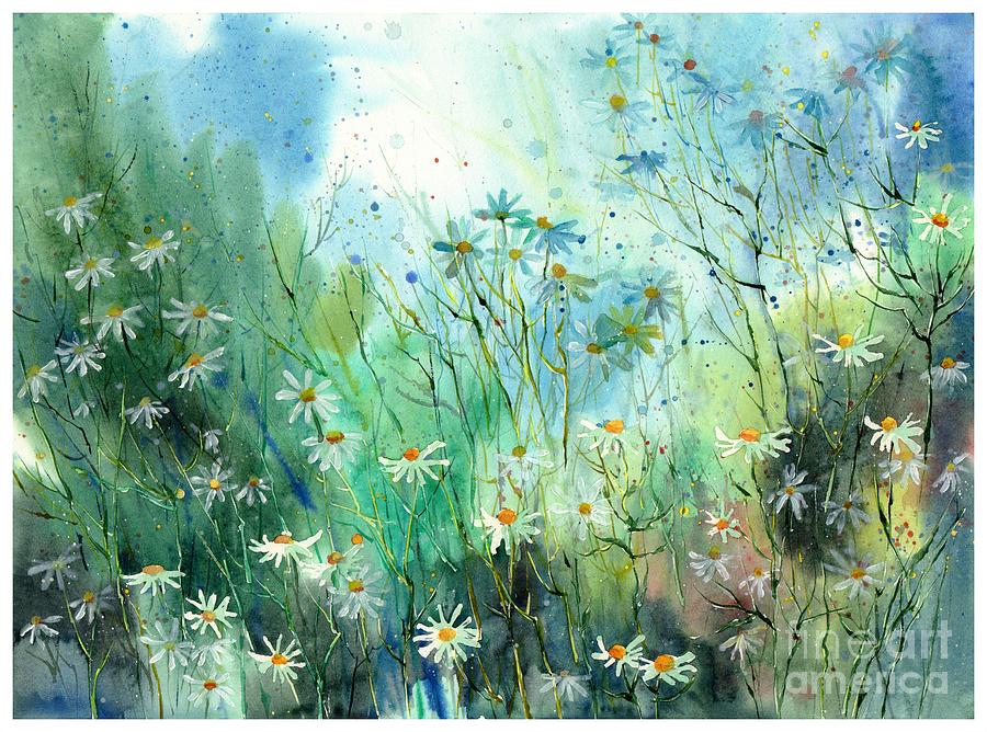 Camomille Painting - Where To Find You by Suzann Sines Camomille Painting - Where To Find You by Suzann Sines