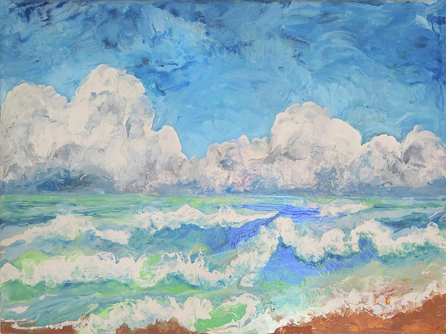 Whim Seas Painting by Frances Miller