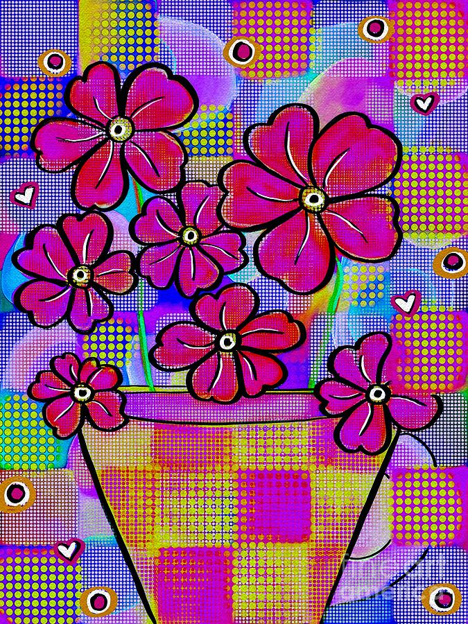 Whimsical Coffee Cup of Flowers  Digital Art by Lauries Intuitive