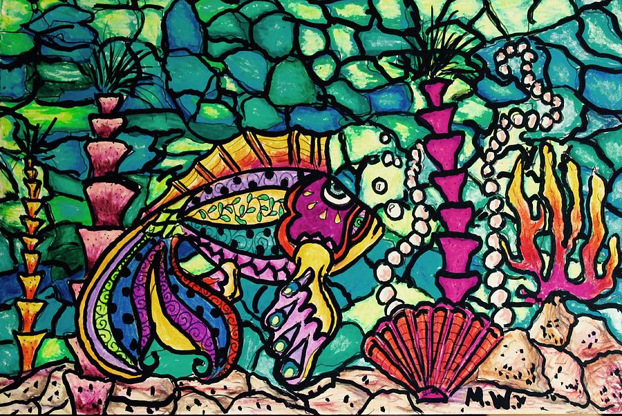Whimsical fish 1 Drawing by Megan Walsh