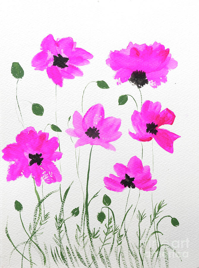 Whimsical Flowers Painting By Carolyn Rauh