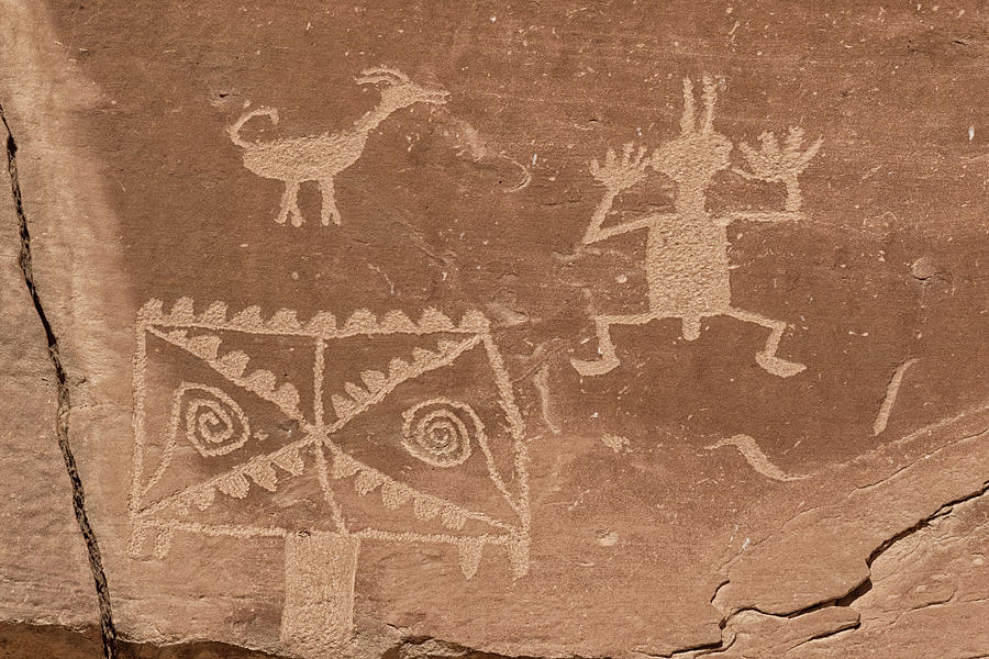 Whimsical Petroglyph Panel  Photograph by Kathleen Bishop