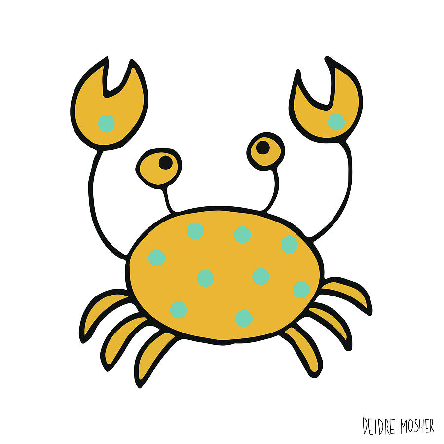 Whimsical Digital Art - Whimsical Spotted Crab by Deidre Mosher