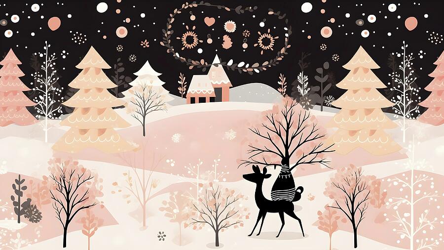 Whimsical Winter Wonderland Scene Digital Art by Trendy Art Whimsical Winter Wonderland Scene Digital Art by Trendy Art