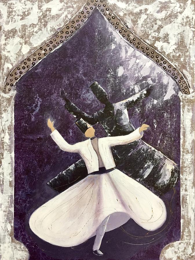 Whirling under Divine Light Painting by Mariam C - Fine Art America