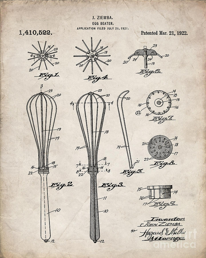 Baking Cooking Baker Pastry Chef Kitchen Vintage Patent | Art Board Print