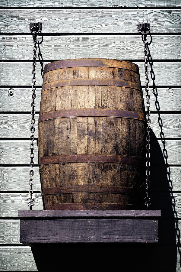 Whiskey Barrel on a Shelf Photograph by Bill Swartwout