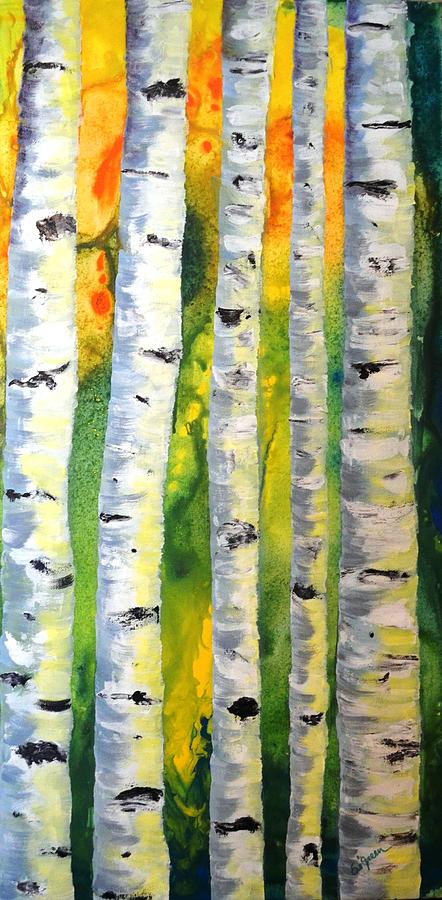 Whispering Aspens, too Painting by Evi Green