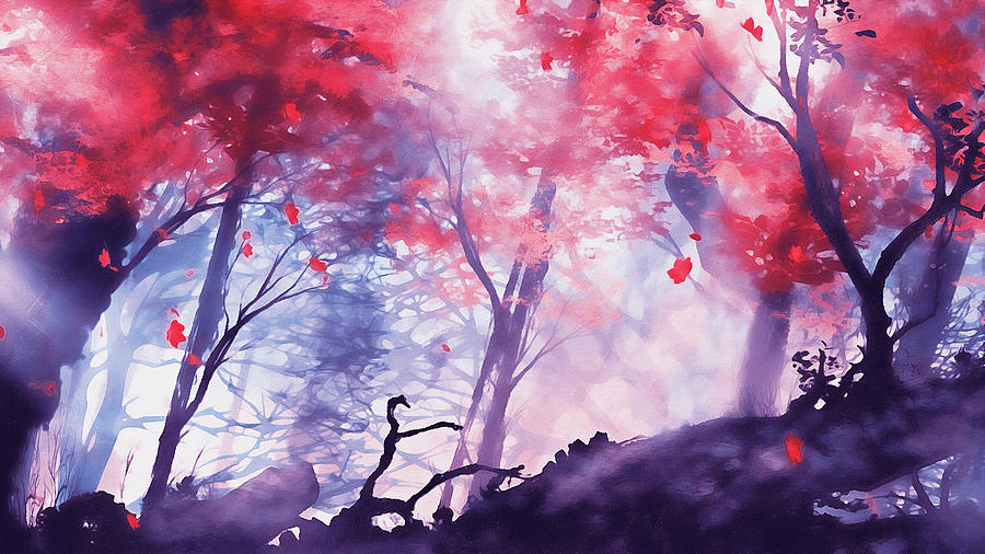 Whispers in Forest Painting by AM FineArtPrints