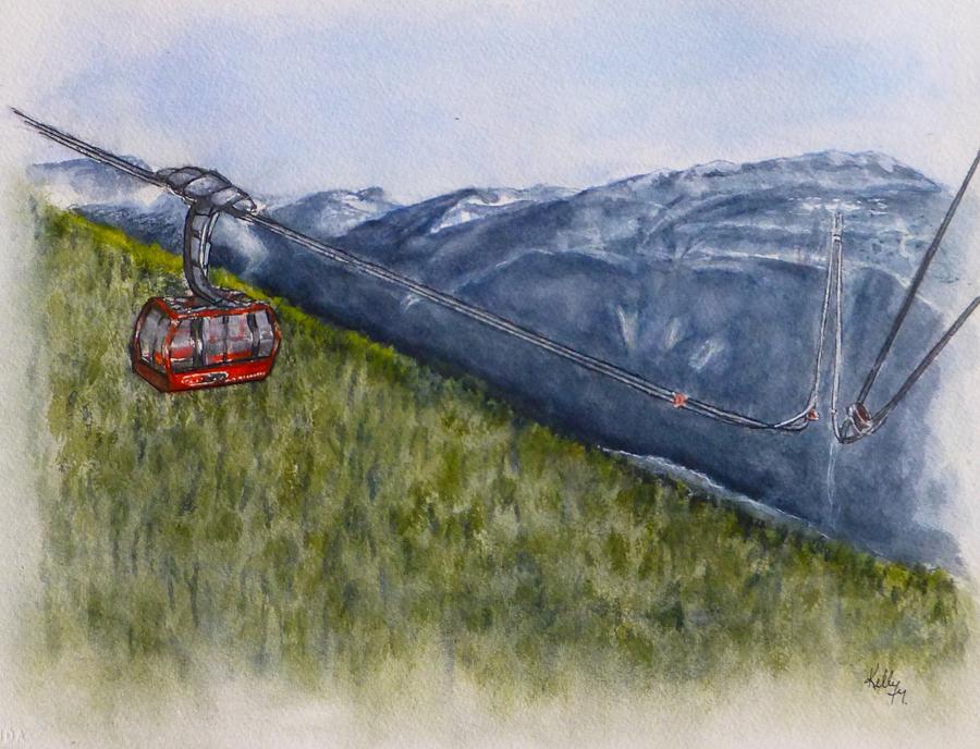 Whistler Mountain Gondola Painting by Kelly Mills