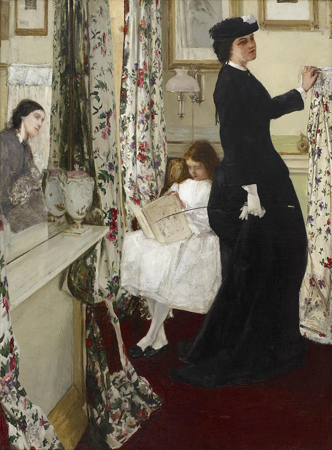 Harmony in Green and Rose The Music Room, 1861 Painting by James Abbott Mcneill Whistler