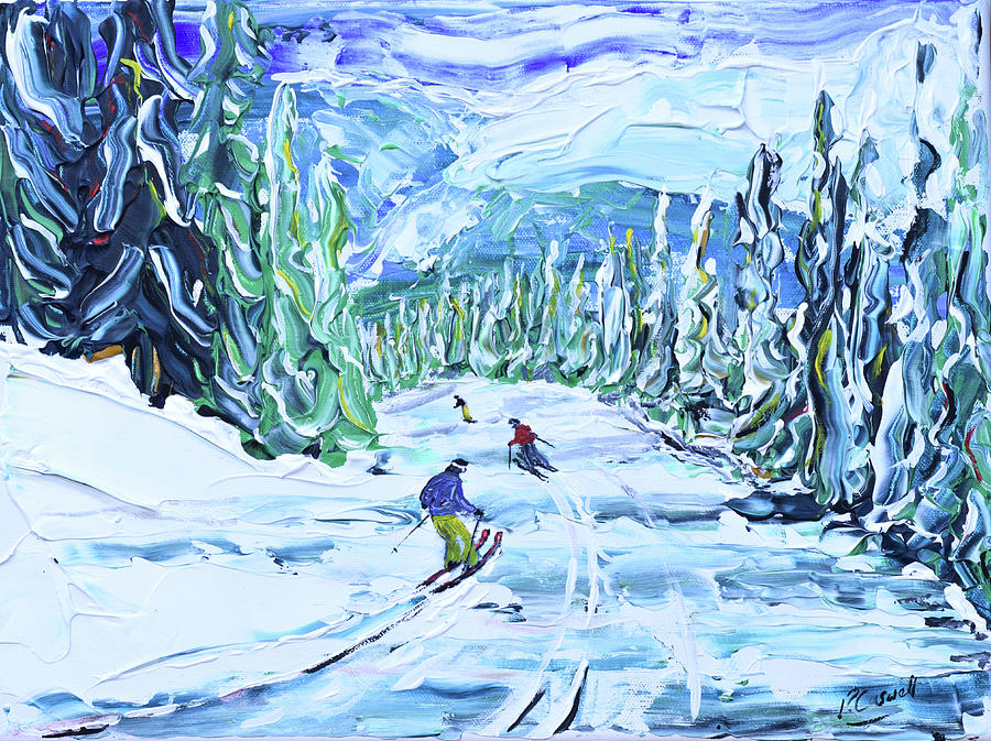 Whistler Ski Print Harmony Ridge . Painting by Pete Caswell