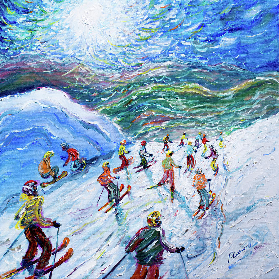 Whistler Ski Print Painting by Pete Caswell