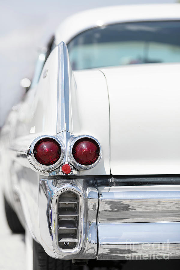 White 57 Caddy Photograph by Dennis Hedberg