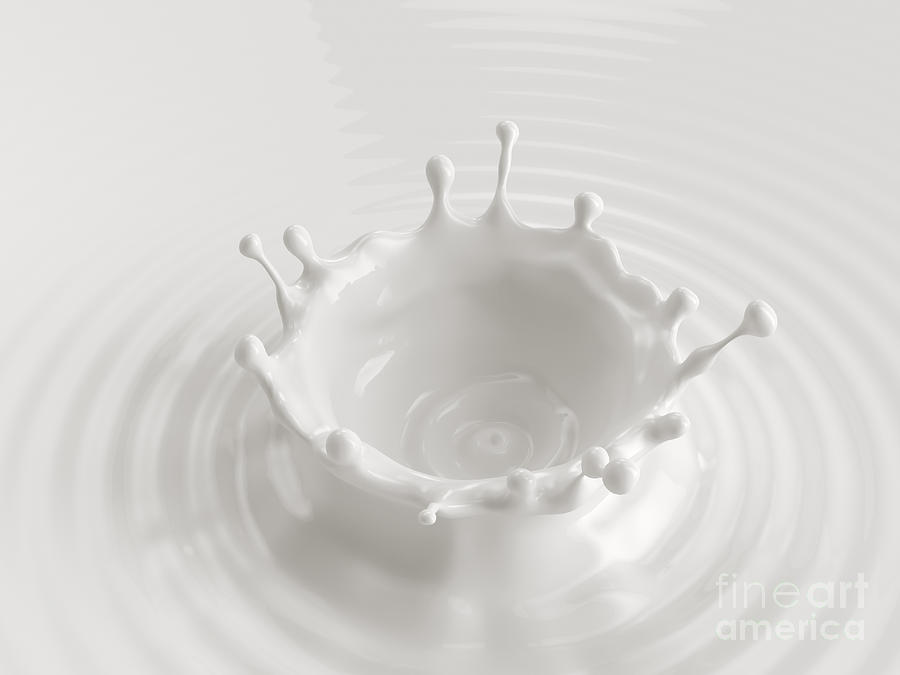 Shampoo Digital Art - White Abstract Liquid Background Milk by Wacomka