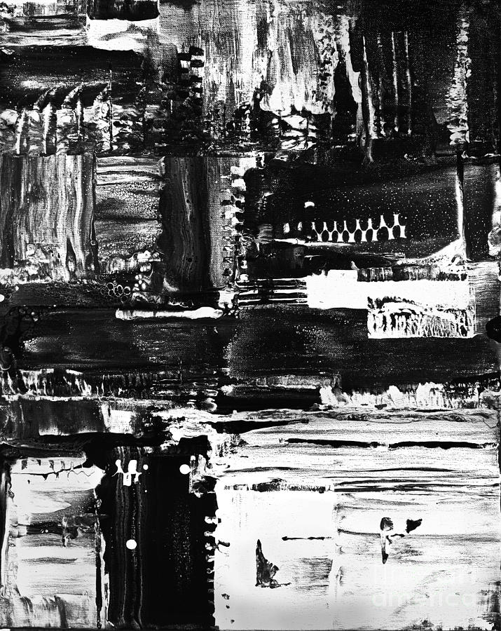  White and Black Magic V. #5930 #1 Painting by Priscilla Batzell Expressionist Art Studio Gallery