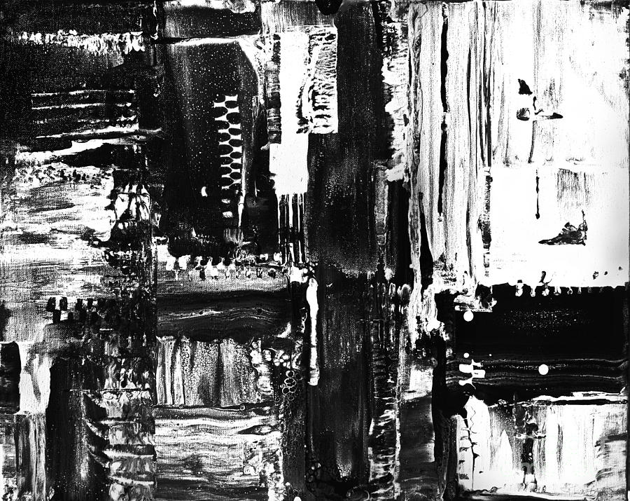  White and Black Magic H #5930 Painting by Priscilla Batzell Expressionist Art Studio Gallery