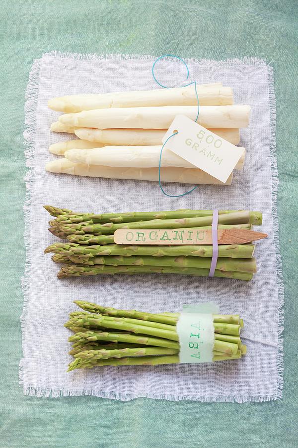 White And Green Asparagus Photograph by Eising Studio - Food Photo & Video