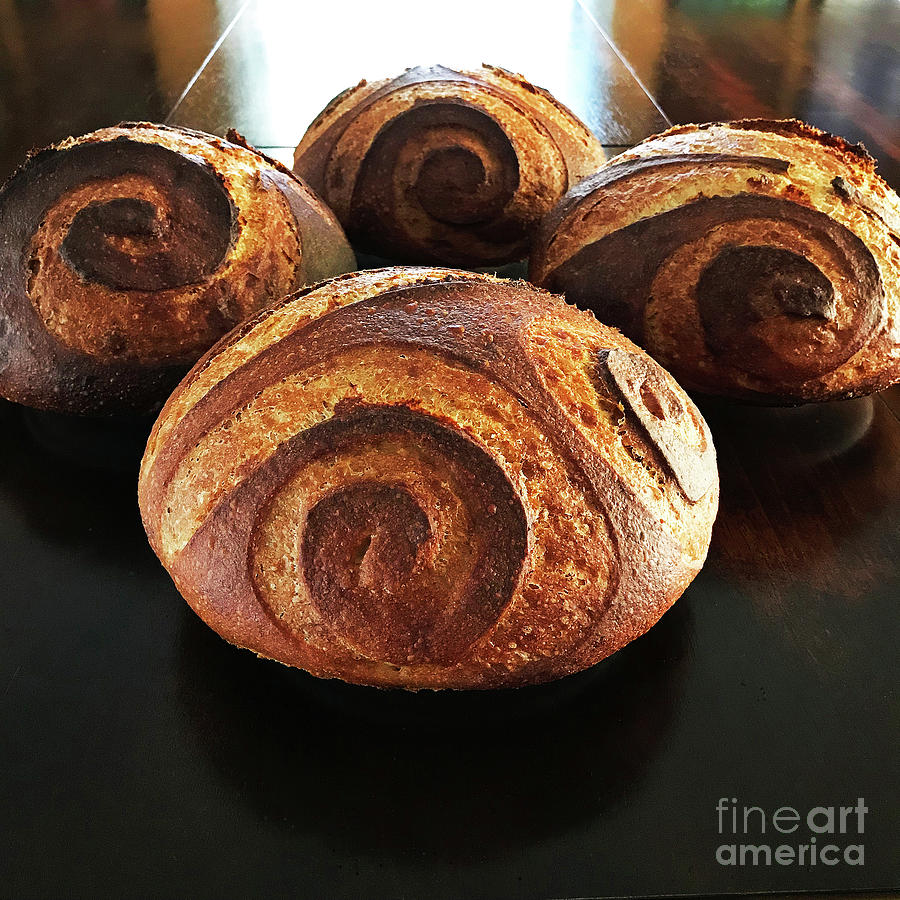White And Rye Sourdough Spiral Set 2 Photograph by Amy E Fraser