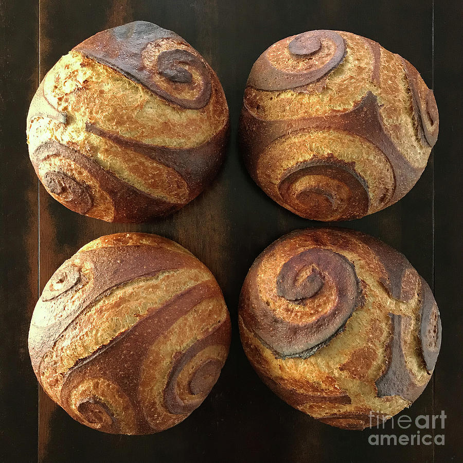 White And Rye Sourdough Spiral Set 3 Photograph by Amy E Fraser