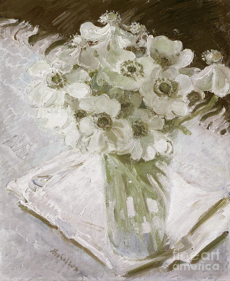 White Anemones Painting by William Nicholson