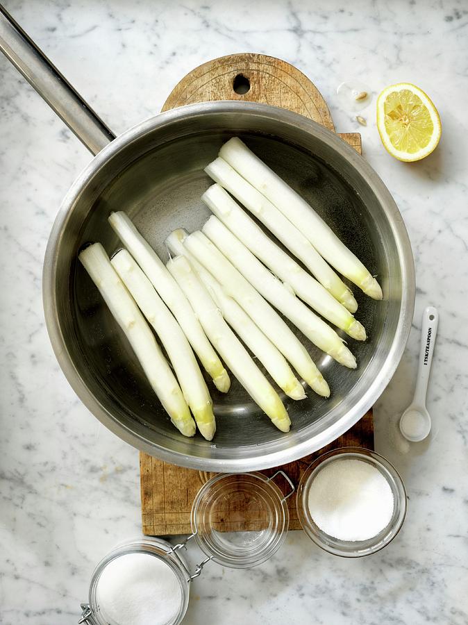 White Asparagus In A Pot Photograph by Lina Eriksson
