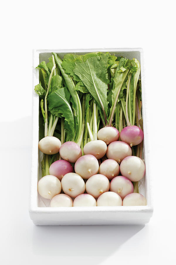 White Baby Turnips In Tray Photograph by Westend61