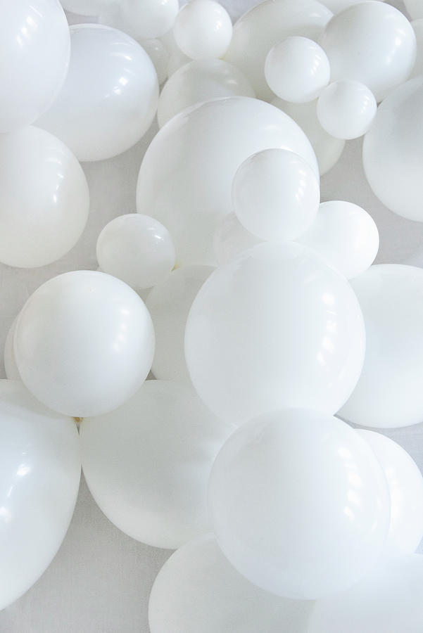 White Balloons Of Different Sizes Photograph by Alexandra Dost - Fine ...