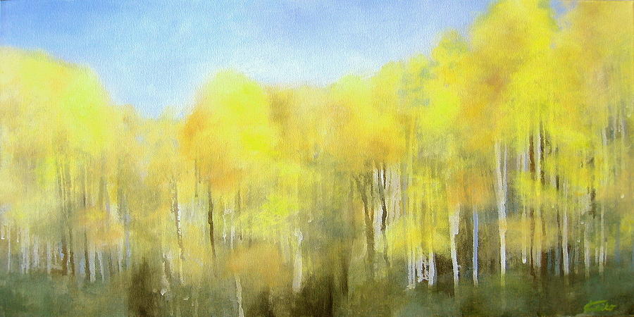 White Birch Painting by Keiko Richter