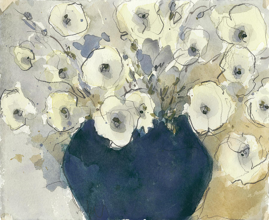 Wine Painting - White Blossom Study II by Samuel Dixon
