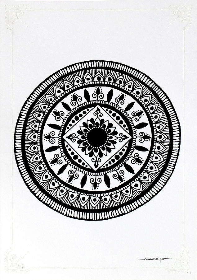 White Border with Mini Mandala 1 by Kreativ Corner White Border with Mini Mandala 1 by Kreativ Corner