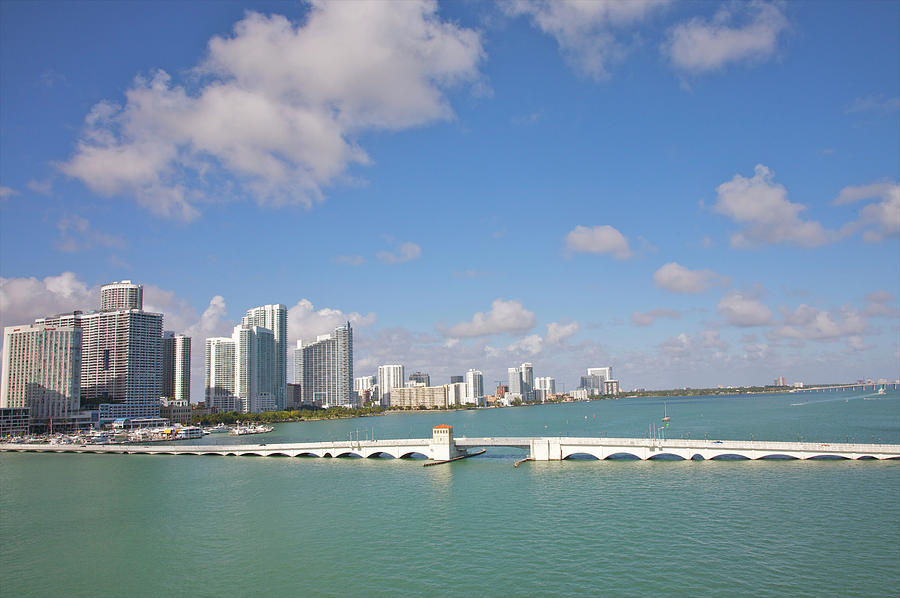 White Bridge, Downtown Towers And Blue Photograph by Barry Winiker - Pixels