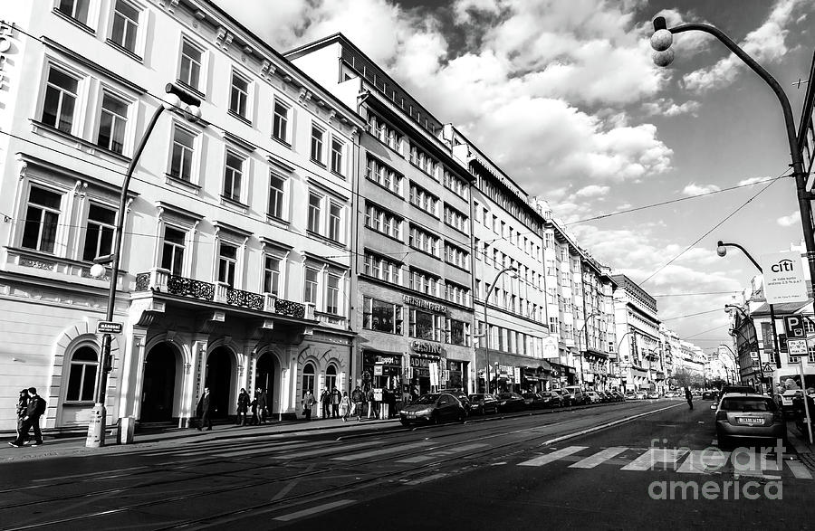 White Buildings on Narodni in Prague Photograph by John Rizzuto