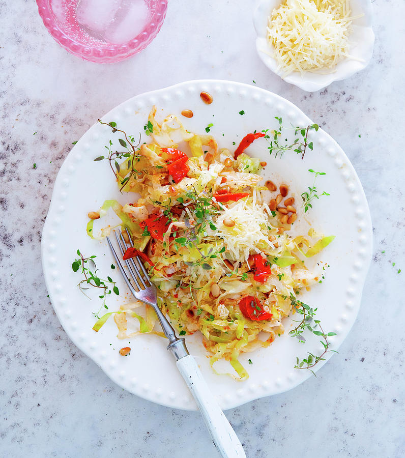 White Cabbage With Tomato, Parmesan And Thyme Photograph by Udo Einenkel