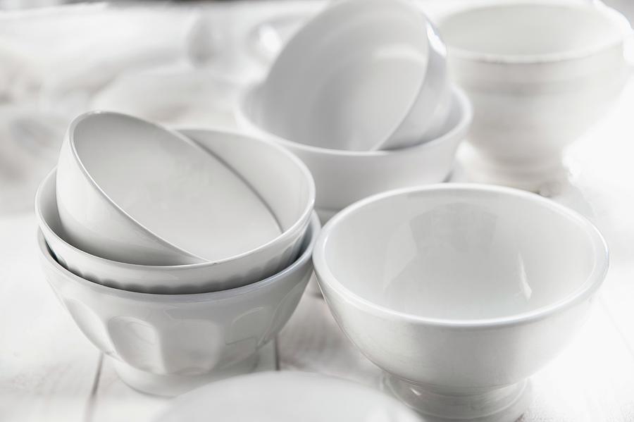 White Ceramic Bowls Photograph by Piga & Catalano S.n.c.